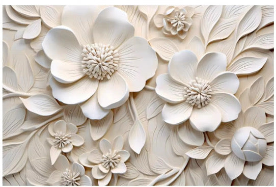 Custom 3d floral silk wallpaper