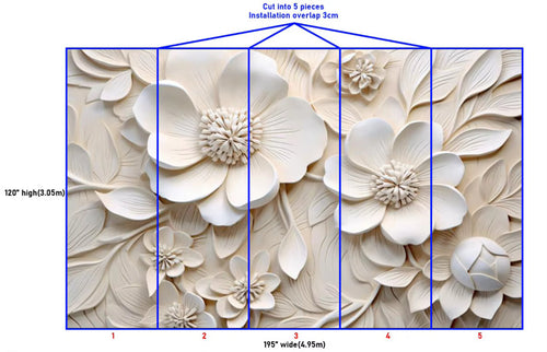 Custom 3d floral silk wallpaper