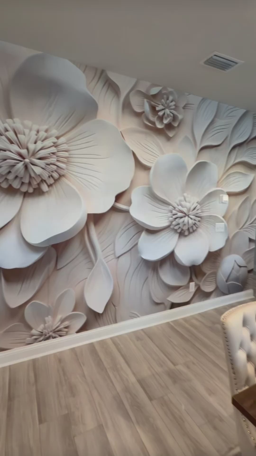 Ivory Bloom- 3D Floral Wall Mural