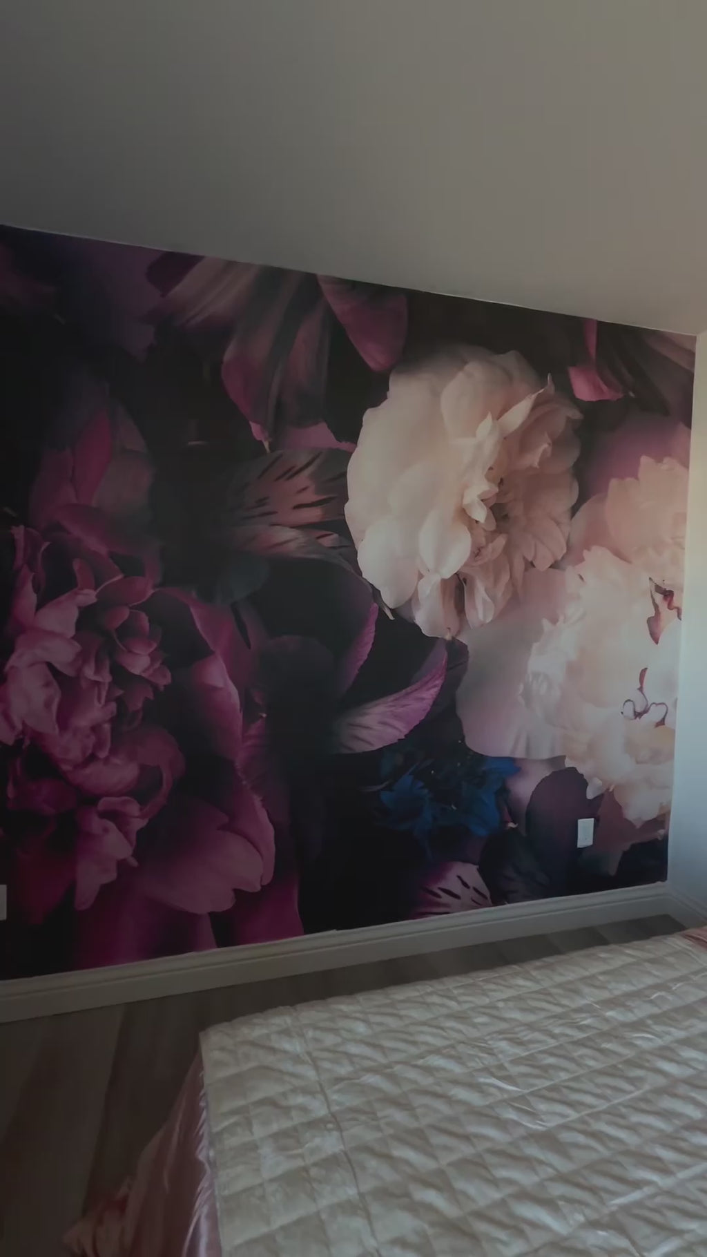 Midnight Bloom — 3D Floral Wall Mural