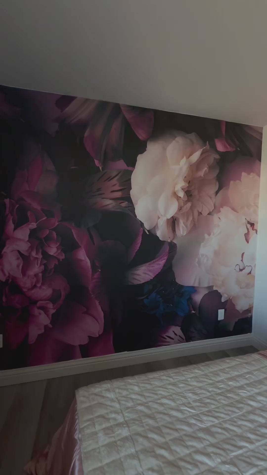 Midnight Bloom — 3D Floral Wall Mural